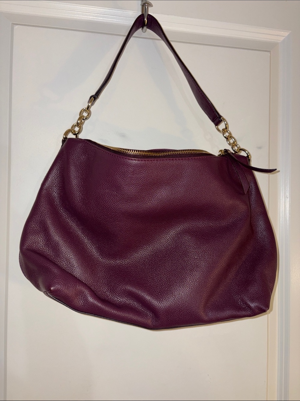kate spade Plum Pebbled Leather Shoulder Hobo with Gold Hardware - Picture 4 of 5